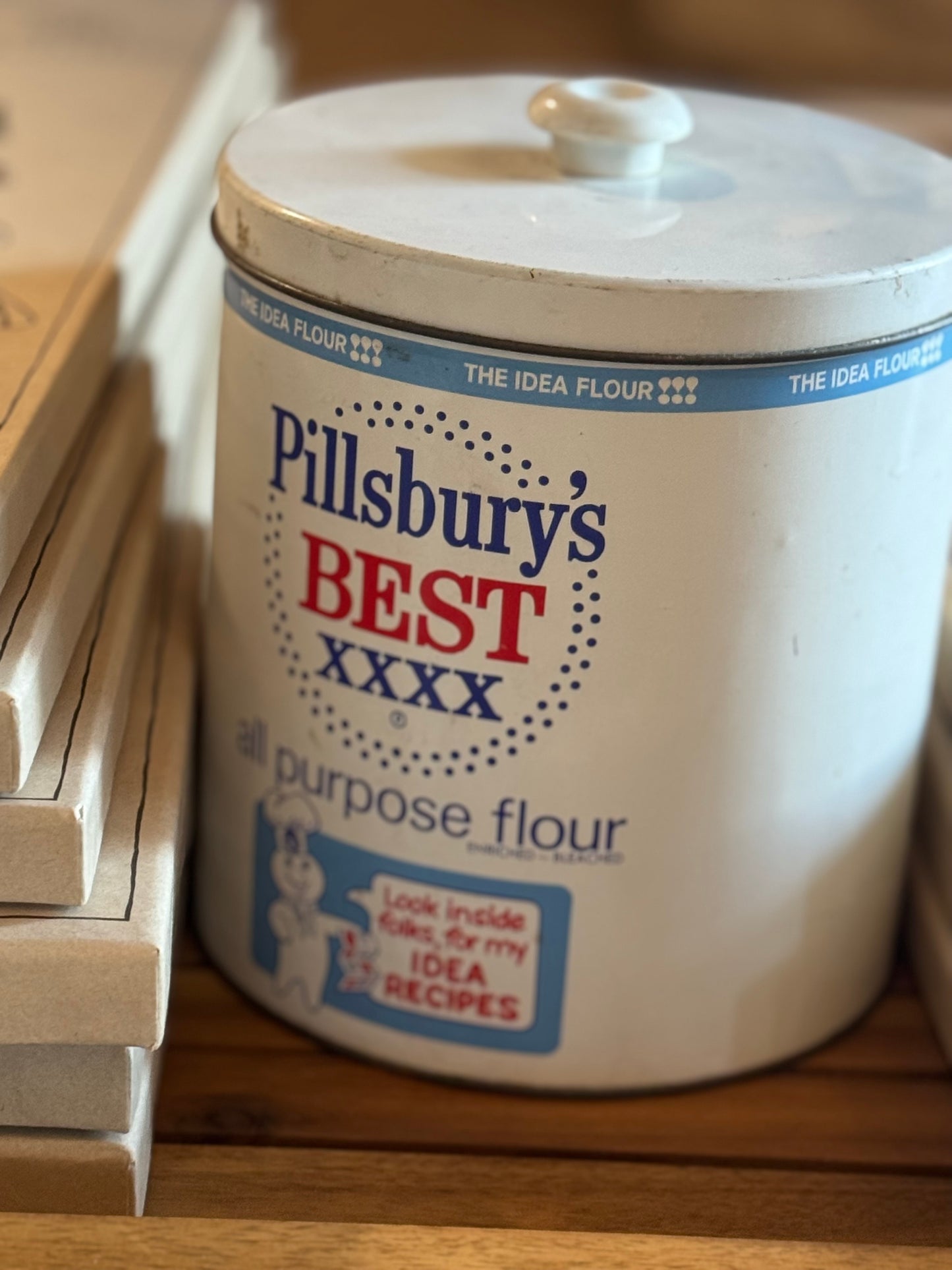 Vintage J. L. Clark Pillsbury's Best Metal Tin Flour Canister