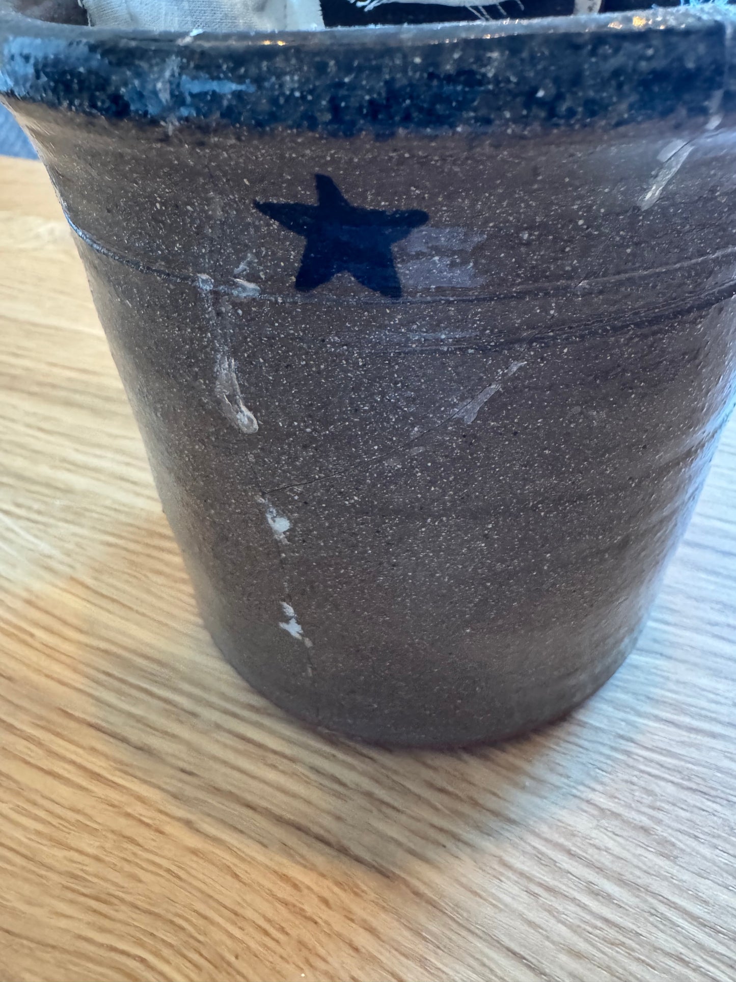 Vintage Small Crock with Crow