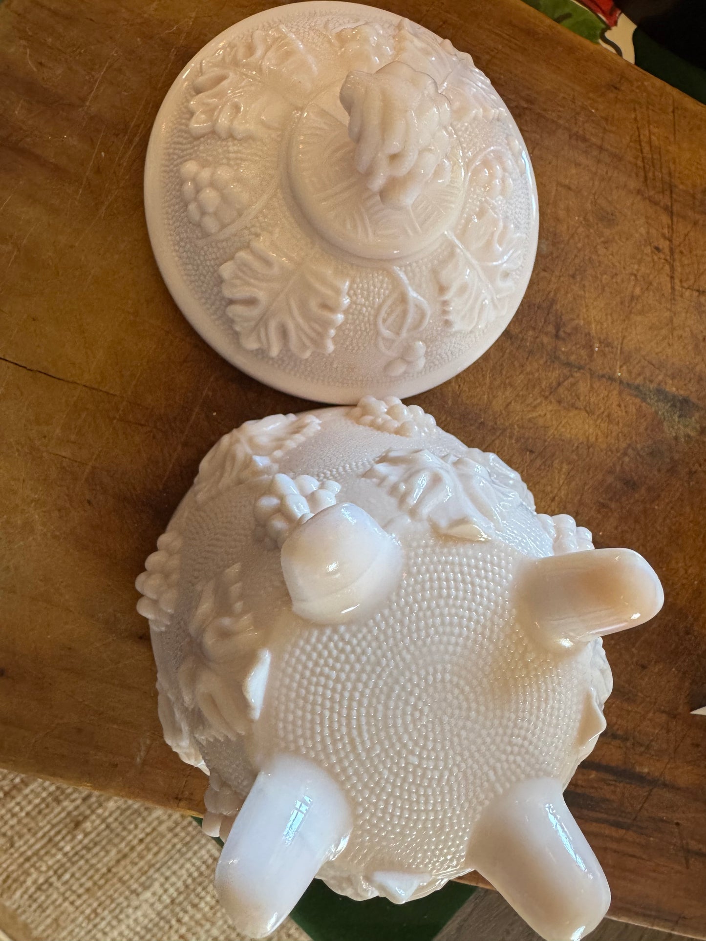 1950s Jeannette Glass “Shell Pink” Milk Glass