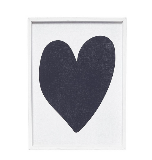 Wood Sign - Black Heart