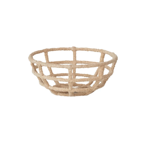 Decorative Metal & Cotton Terry Cloth Wrapped Bowl