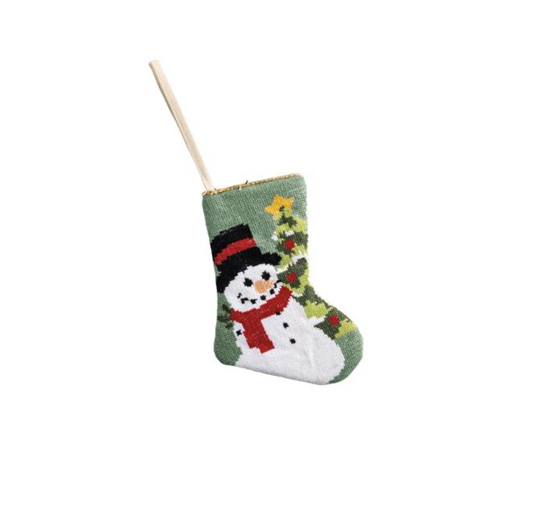 Snowman Mini Needlepoint Stocking