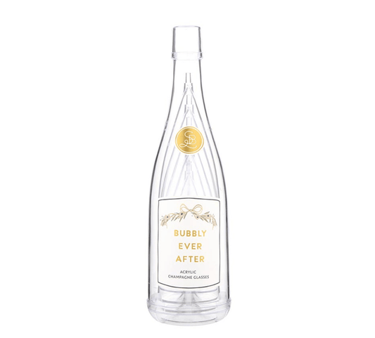 Acrylic Champagne Bottle + Glasses - Bubbly Ever After - Veranda Cafe & Mercantile