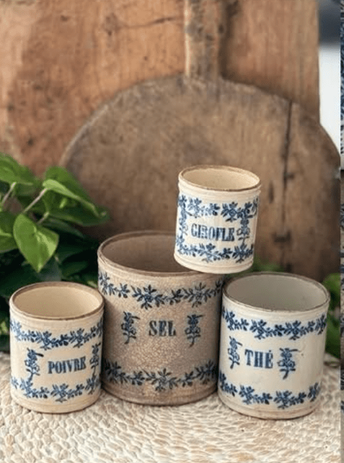 Antique French Saint-Uze Cannister set - Veranda Cafe & Mercantile