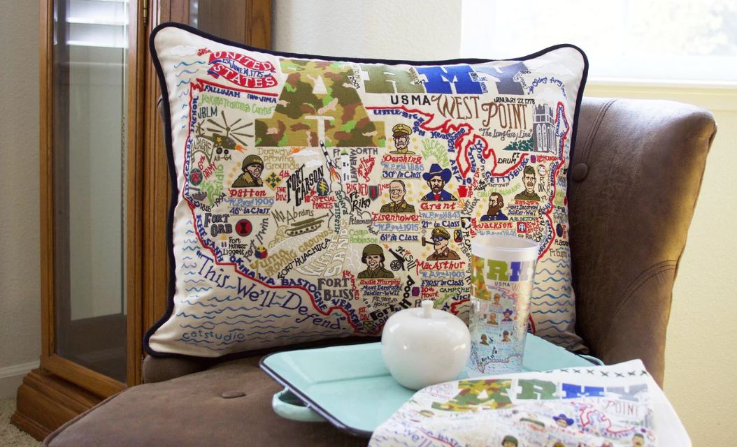 Army Embroidered Pillow - Veranda Cafe & Mercantile