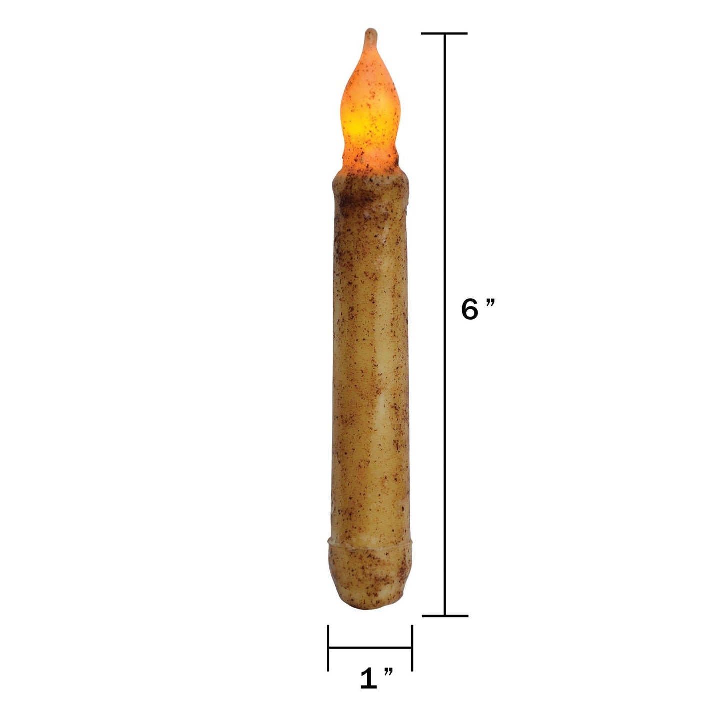 Burnt Ivory Timer Taper, 6" - Veranda Cafe & Mercantile