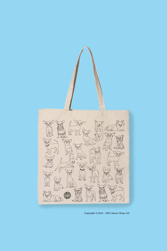 Chihuahua Cotton Canvas Tote Bag - Veranda Cafe & Mercantile