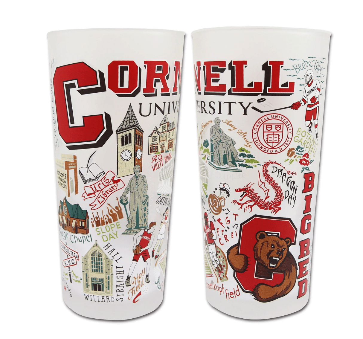 Cornell University Drinking Glass Set - Veranda Cafe & Mercantile