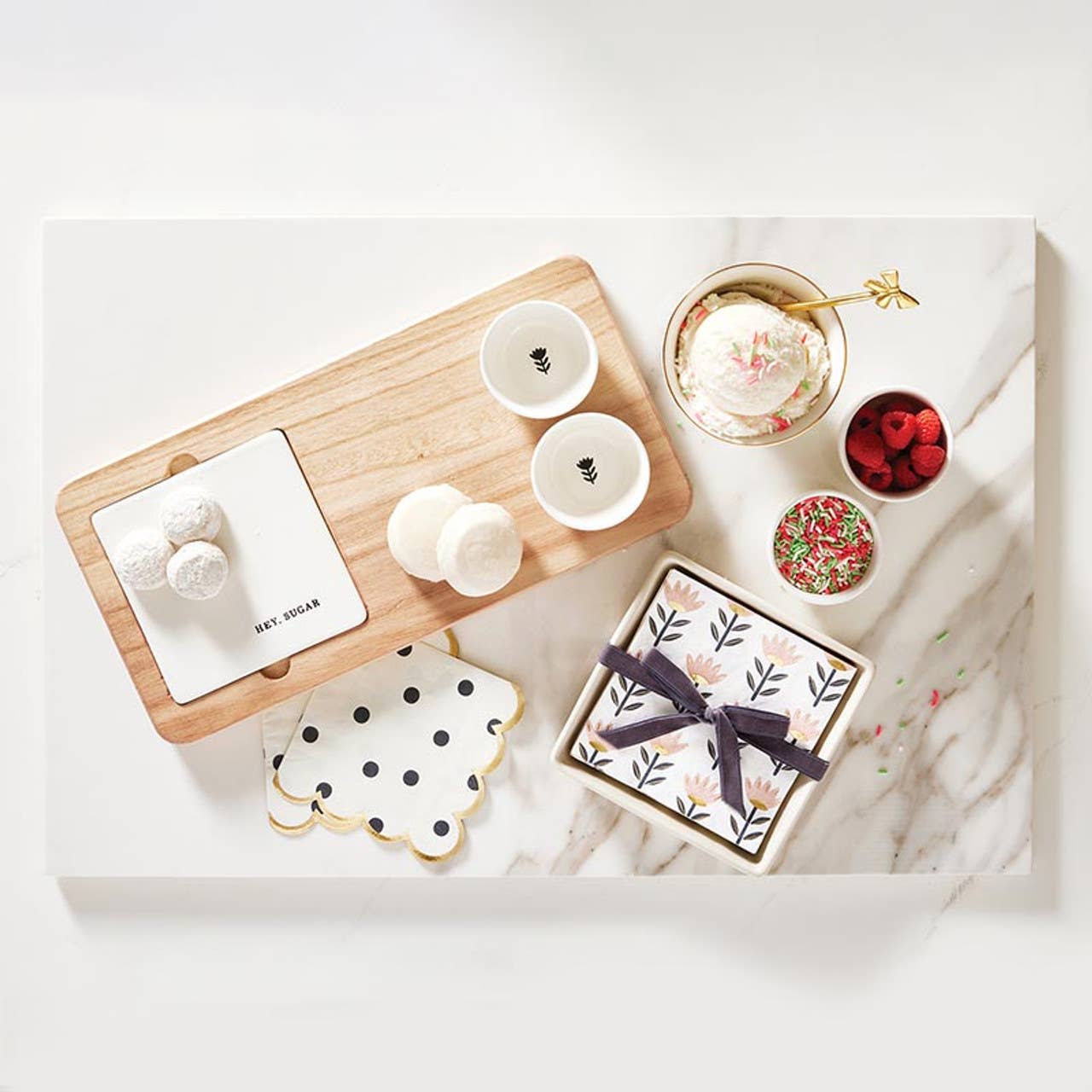 Dessert Board with Ceramic Tray + Bowls - Veranda Cafe & Mercantile