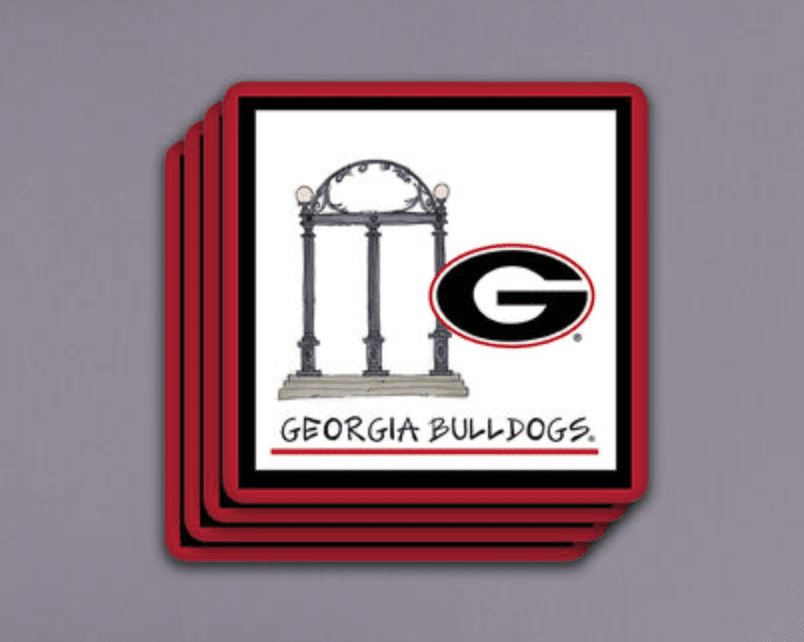 Georgia, University of 4pc Coaster Set - Veranda Cafe & Mercantile