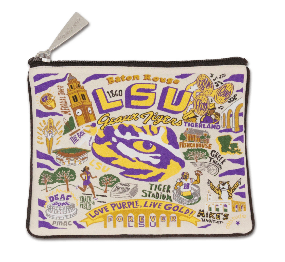 Louisiana State University (LSU) Zip Pouch - Veranda Cafe & Mercantile