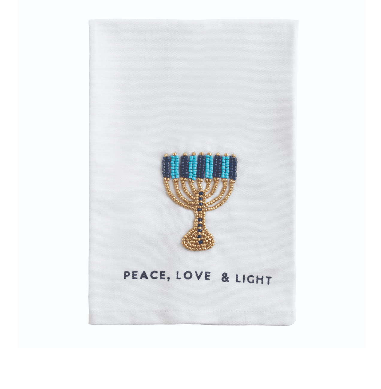Menorah Beaded Hanukkah Towel - Veranda Cafe & Mercantile