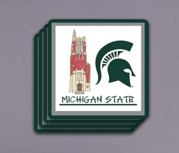 Michigan State University 4pc Coaster Set - Veranda Cafe & Mercantile