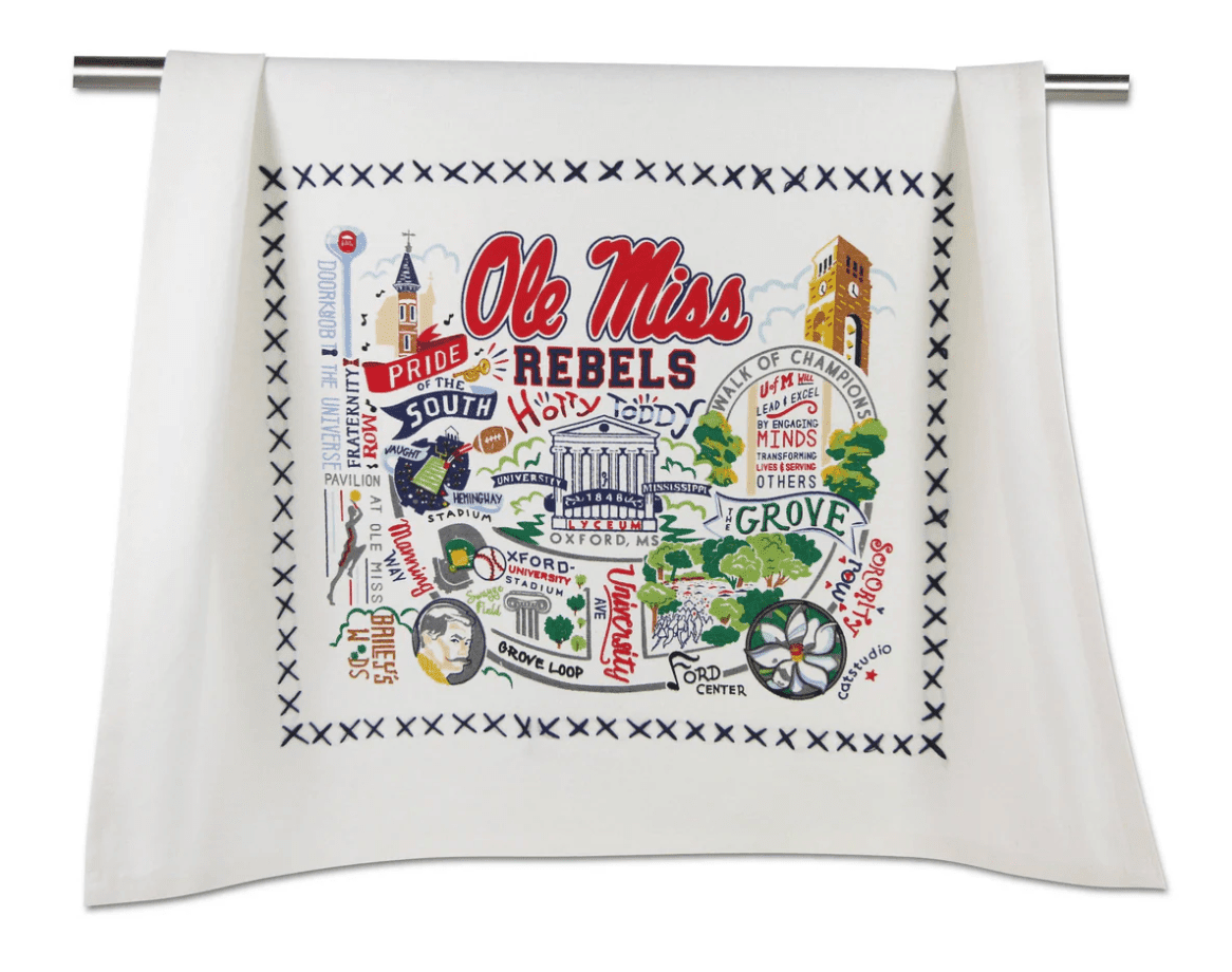 Mississippi, University of Ole Miss) Dish Towel - Veranda Cafe & Mercantile
