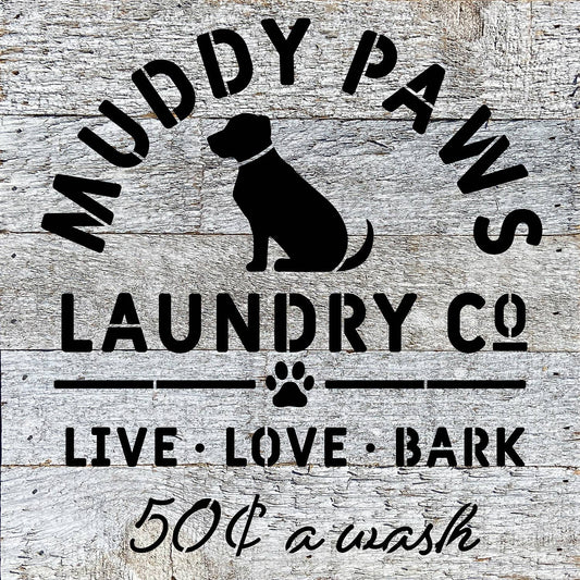 Muddy Paws Laundry Co. Wood Sign - Veranda Cafe & Mercantile