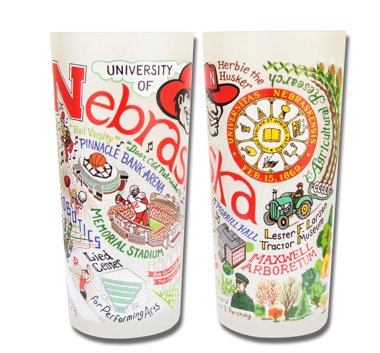 Nebraska, University Drinking Glass Set - Veranda Cafe & Mercantile