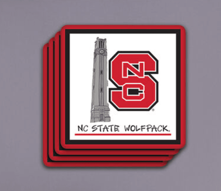 North Carolina State University 4pc Coaster Set - Veranda Cafe & Mercantile
