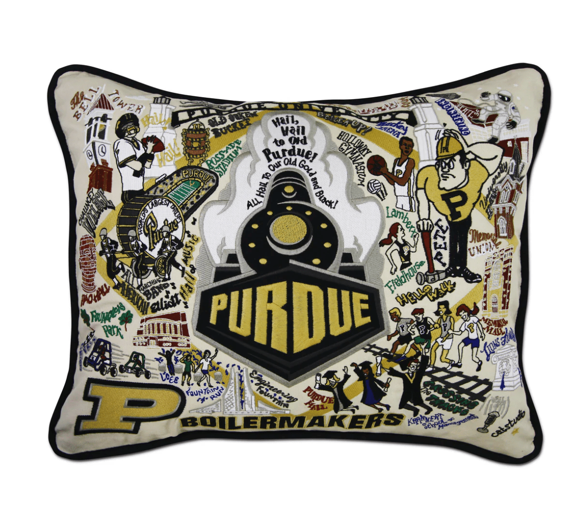 Purdue University Collegiate Embroidered Pillow - Veranda Cafe & Mercantile
