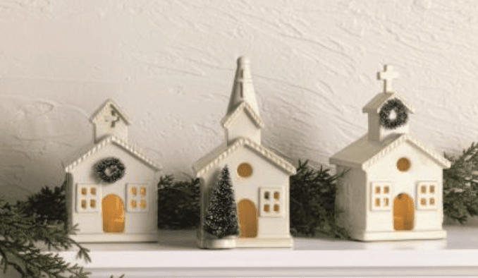 Small Ceramic Church Sitter - Veranda Cafe & Mercantile