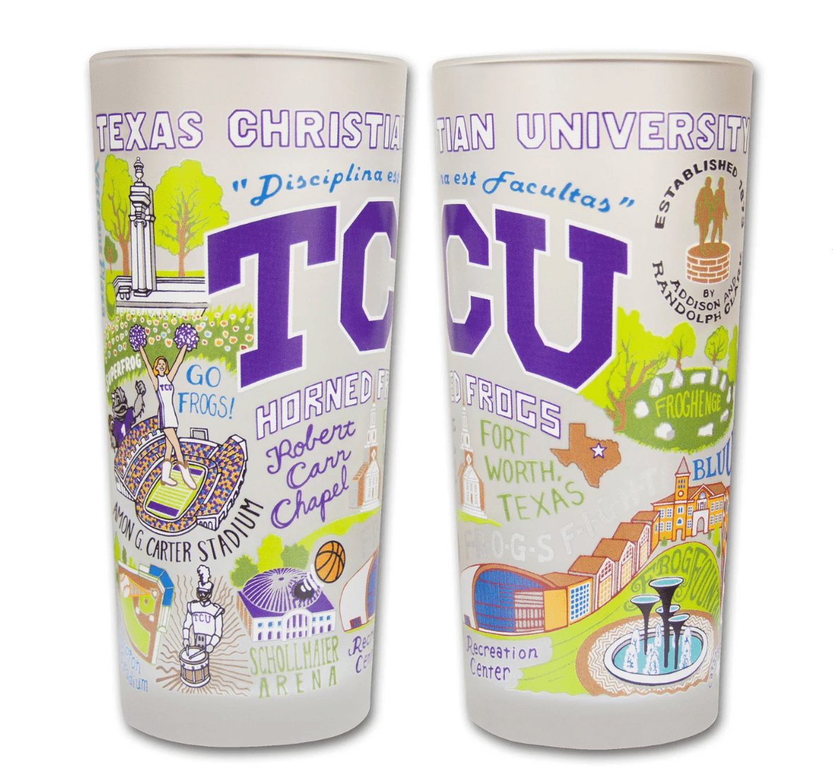 Texas Christian University (TCU) Drinking Glass Set - Veranda Cafe & Mercantile