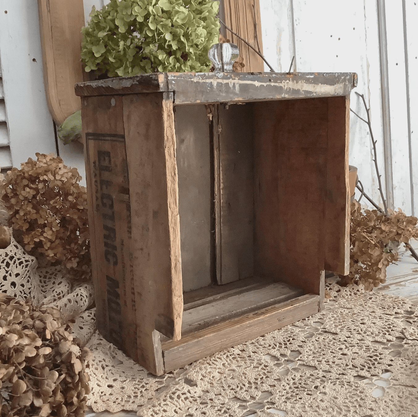 Vintage Black Advertising Wood Crate Drawer - Veranda Cafe & Mercantile