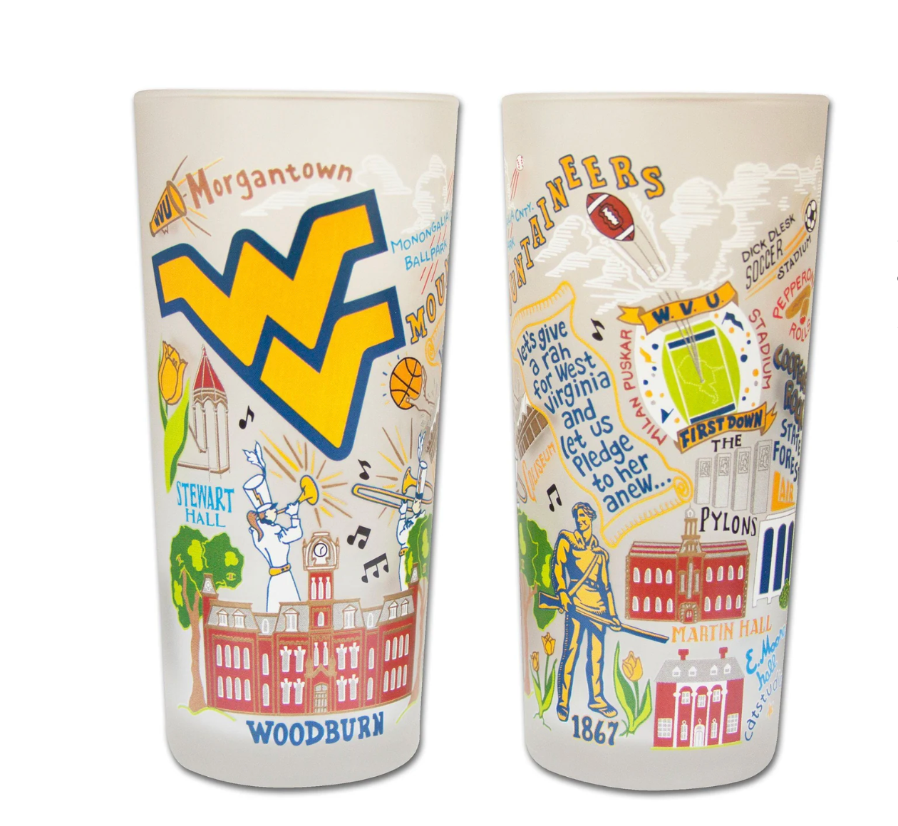 West Virginia University Drinking Glass Set - Veranda Cafe & Mercantile