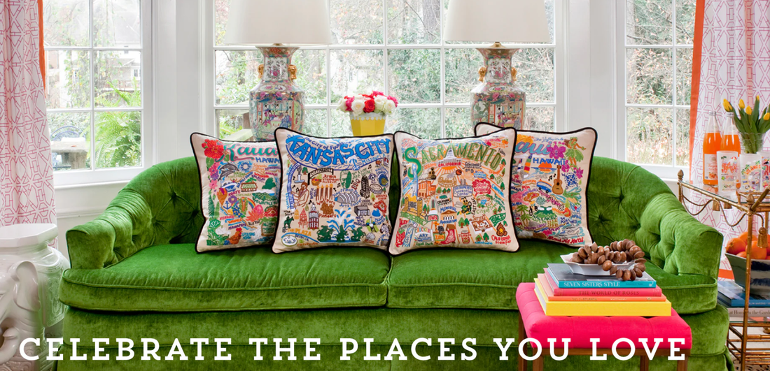 Discover the Perfect Gift: Hand-Embroidered Geography Pillows - Veranda  Cafe & Mercantile