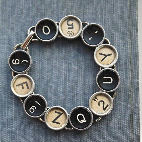 11 Typewriter Key Bracelet - Veranda Cafe & Mercantile