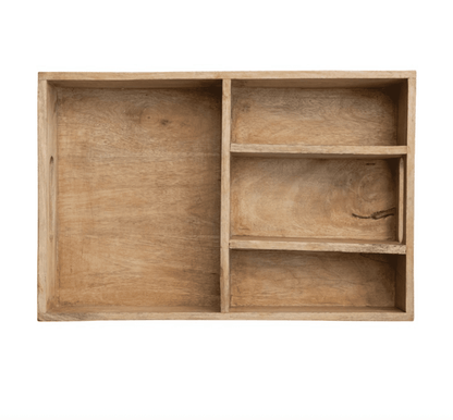 18"L x 3"H Mango Wood Tray - Veranda Cafe & Mercantile