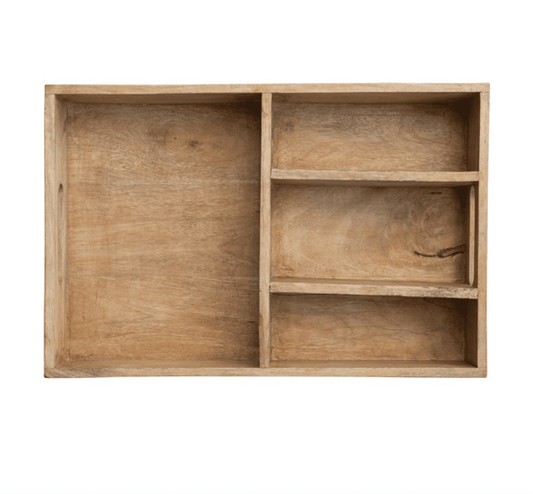 18"L x 3"H Mango Wood Tray - Veranda Cafe & Mercantile