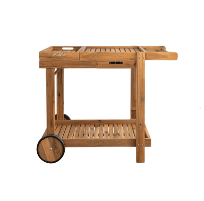2 - Tier Bar Cart with Drawer & Removable Tray - Veranda Cafe & Mercantile