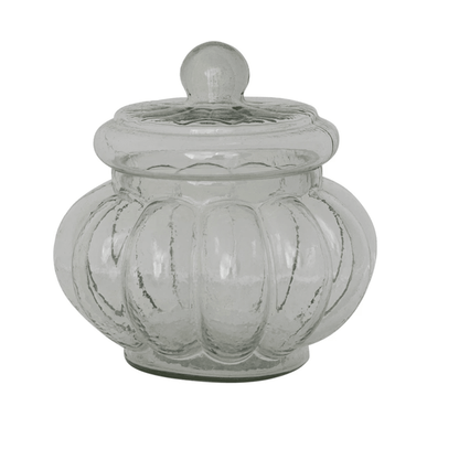 3 Cup Ribbed Glass Jar with Lid - Veranda Cafe & Mercantile