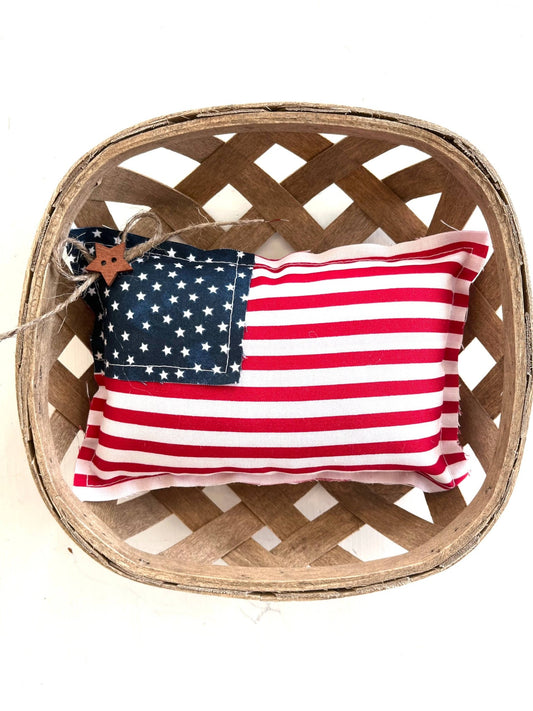 4th of July American Flag Mini Pillow - Veranda Cafe & Mercantile