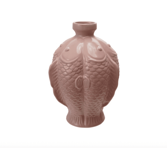 6 - 1/4" Rd x 8 - 1/2"H Stoneware Fish Vase - Veranda Cafe & Mercantile