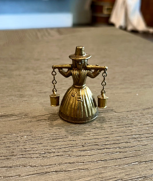 Vintage Brass Milkmaid Bell