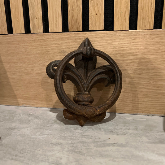 Vintage Cast Iron Fleur-de-Lis Door Knocker