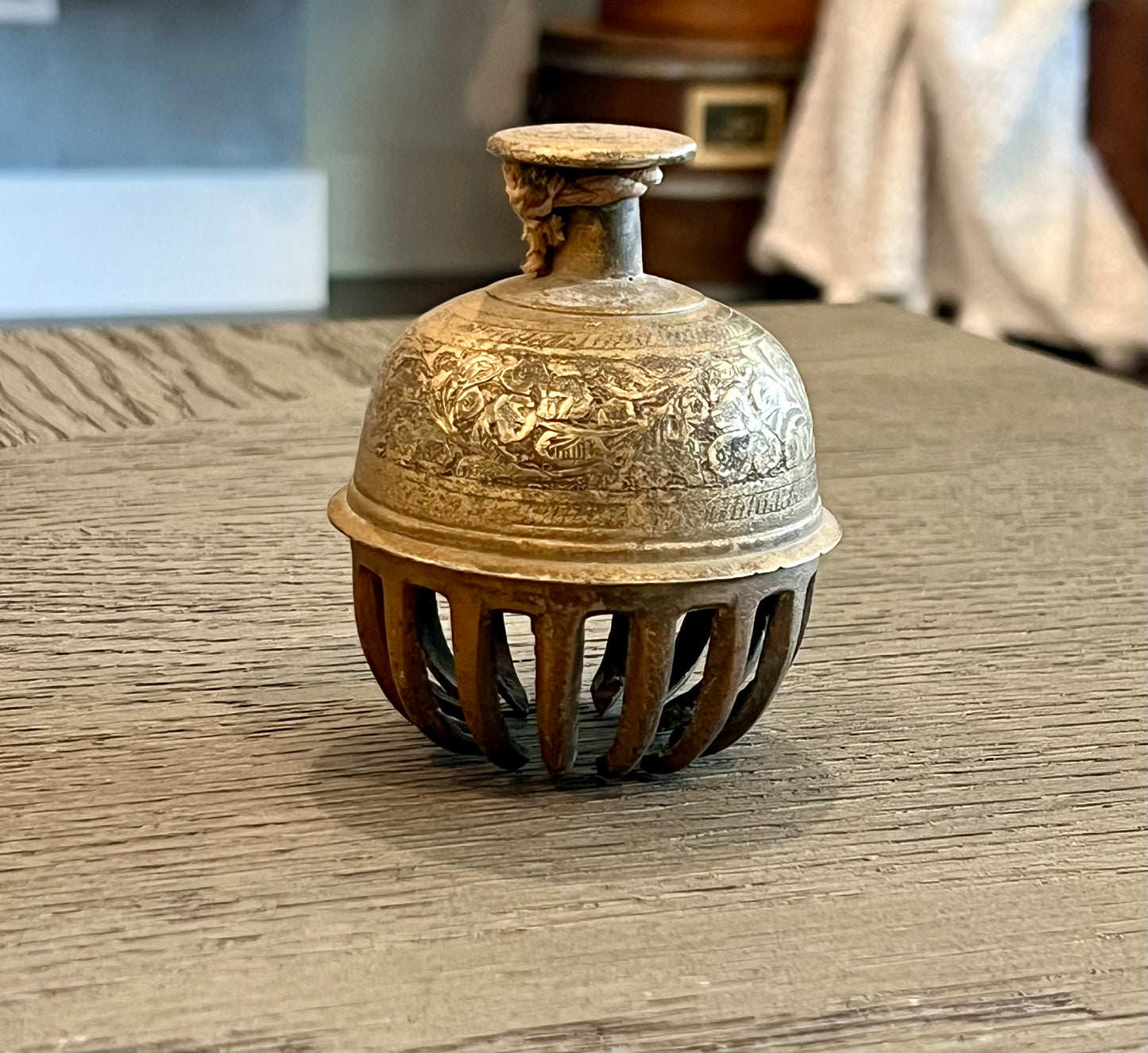 Vintage Indian brass elephant claw bell