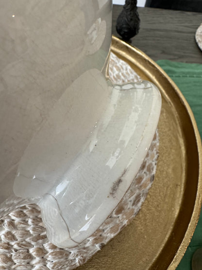 Jules Vieillard White Tureen with Ribbon Handles