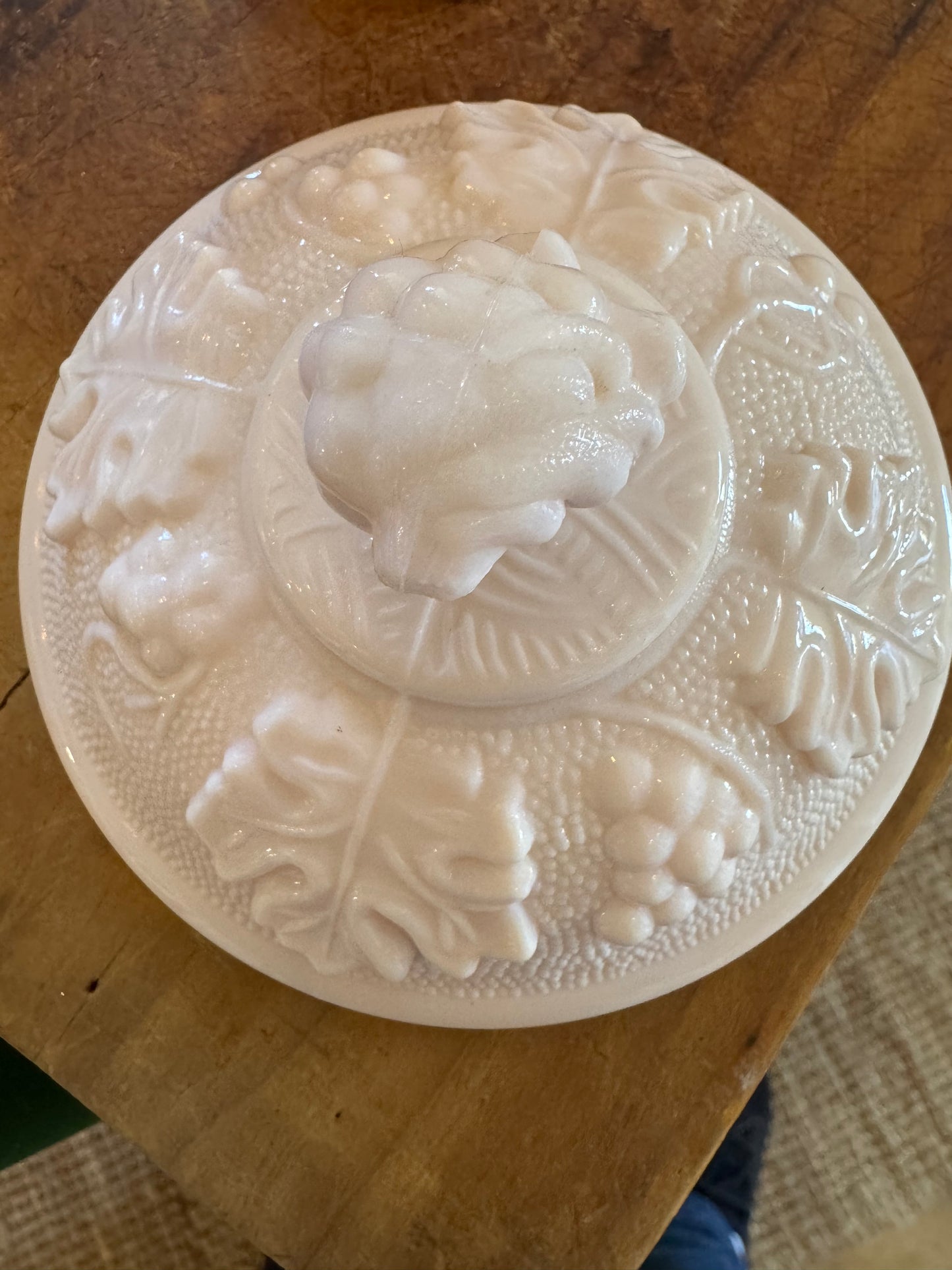 1950s Jeannette Glass “Shell Pink” Milk Glass