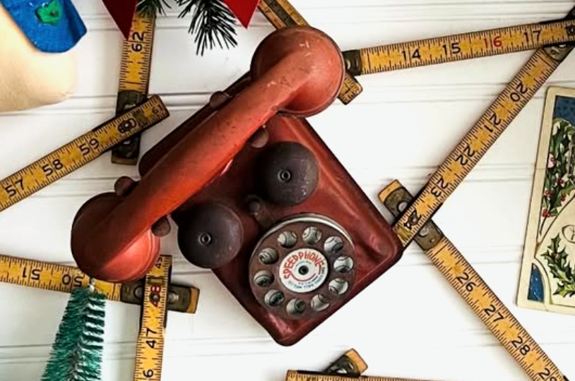 Vintage Red Tin Speedphone Toy Telephone