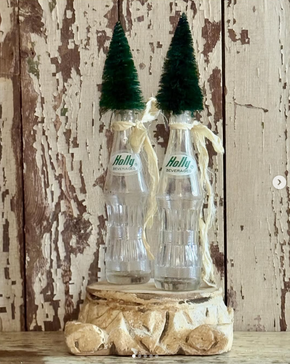 Vintage Holly Beverage Bottle