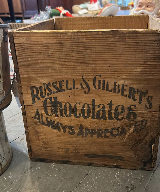 Russell & Gilbert's Chocolate Wood Crate