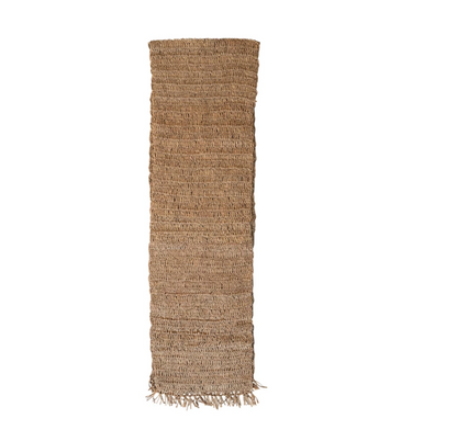 Woven Raffia Table Runner w/ Fringe