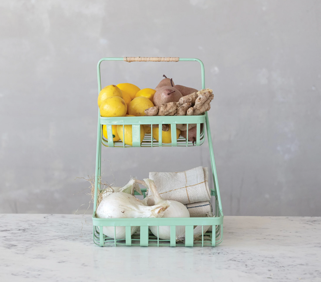 Decorative Metal 2-Tier Tray