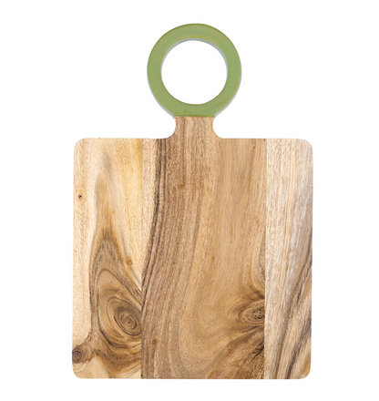 Wood Board with Enamel Handle - Small - Dark Sage