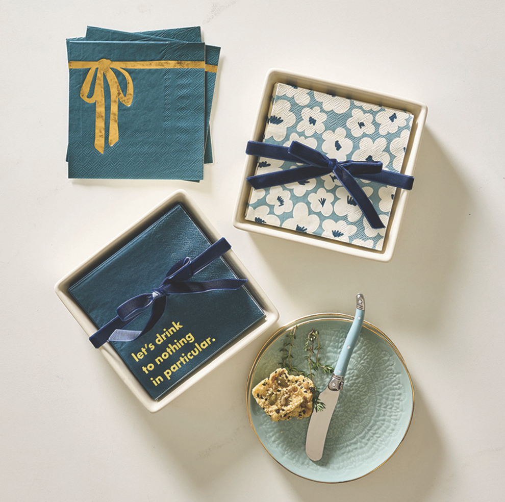 Cocktail Napkins - Gold Bow