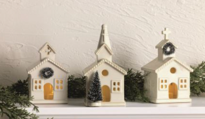 Large Ceramic Church Sitter