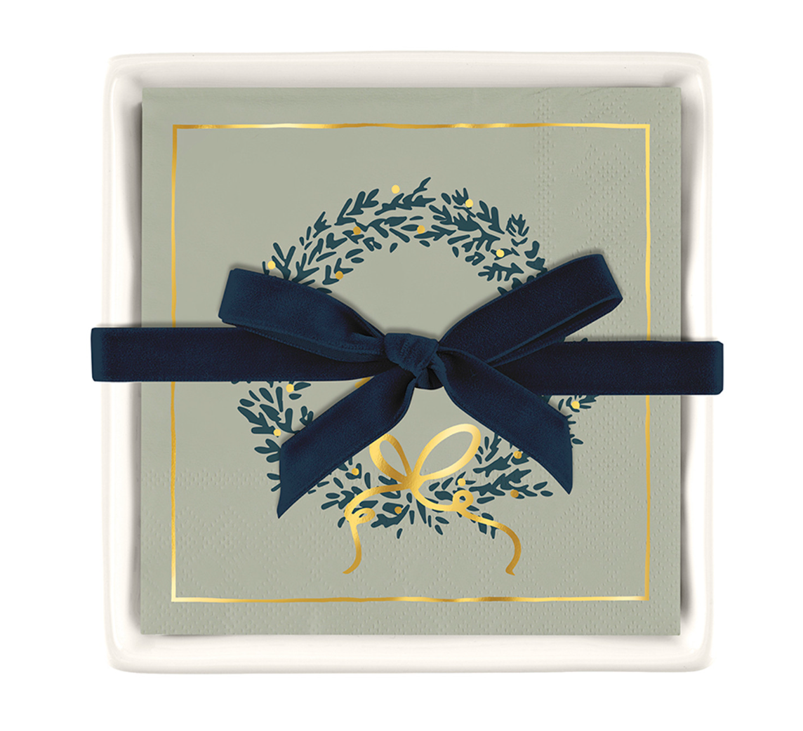 Ceramic Napkin Tray + Napkins - Joy