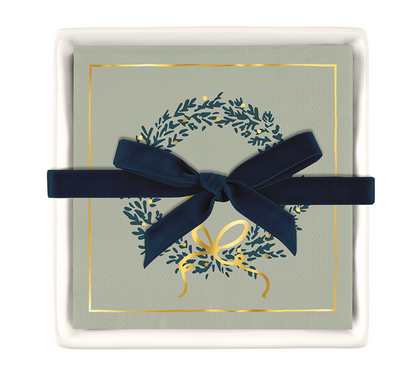 Ceramic Napkin Tray + Napkins - Joy