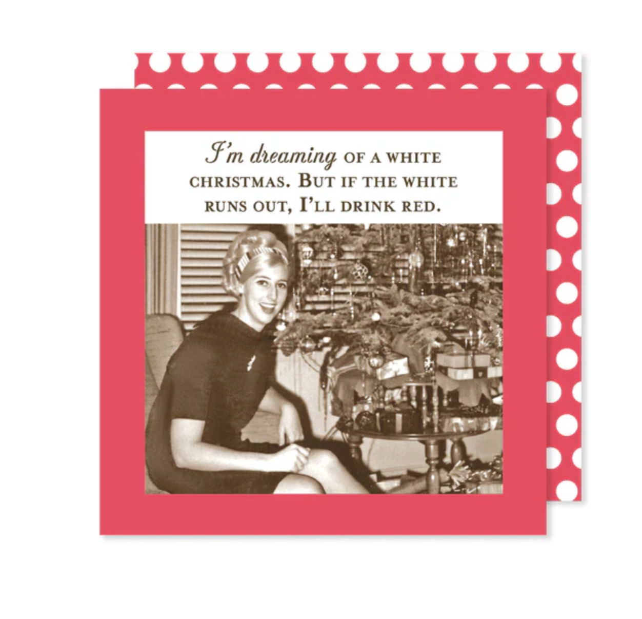 White Christmas Beverage Napkin